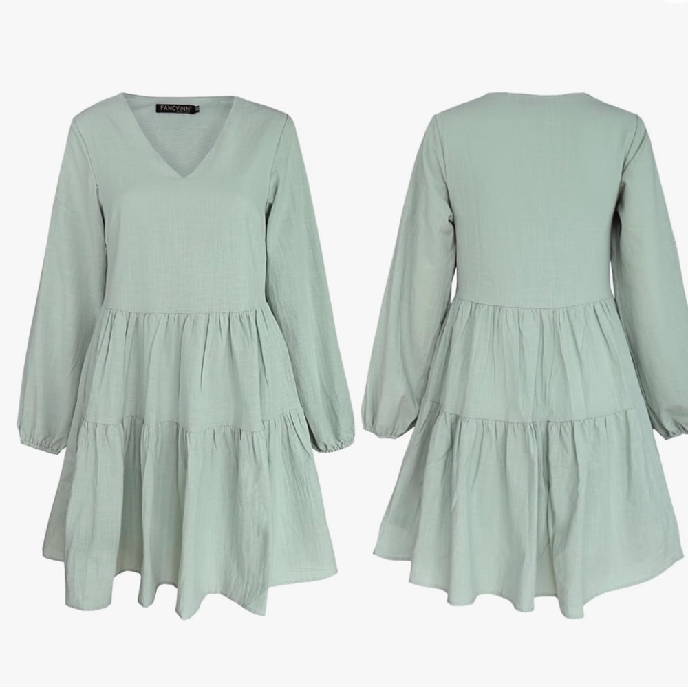 Cute Shift Tunic/ Ruffle Swing Dress with Pockets - Picture 2 of 5